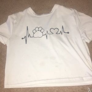 Dog paw heartbeat whit crop top